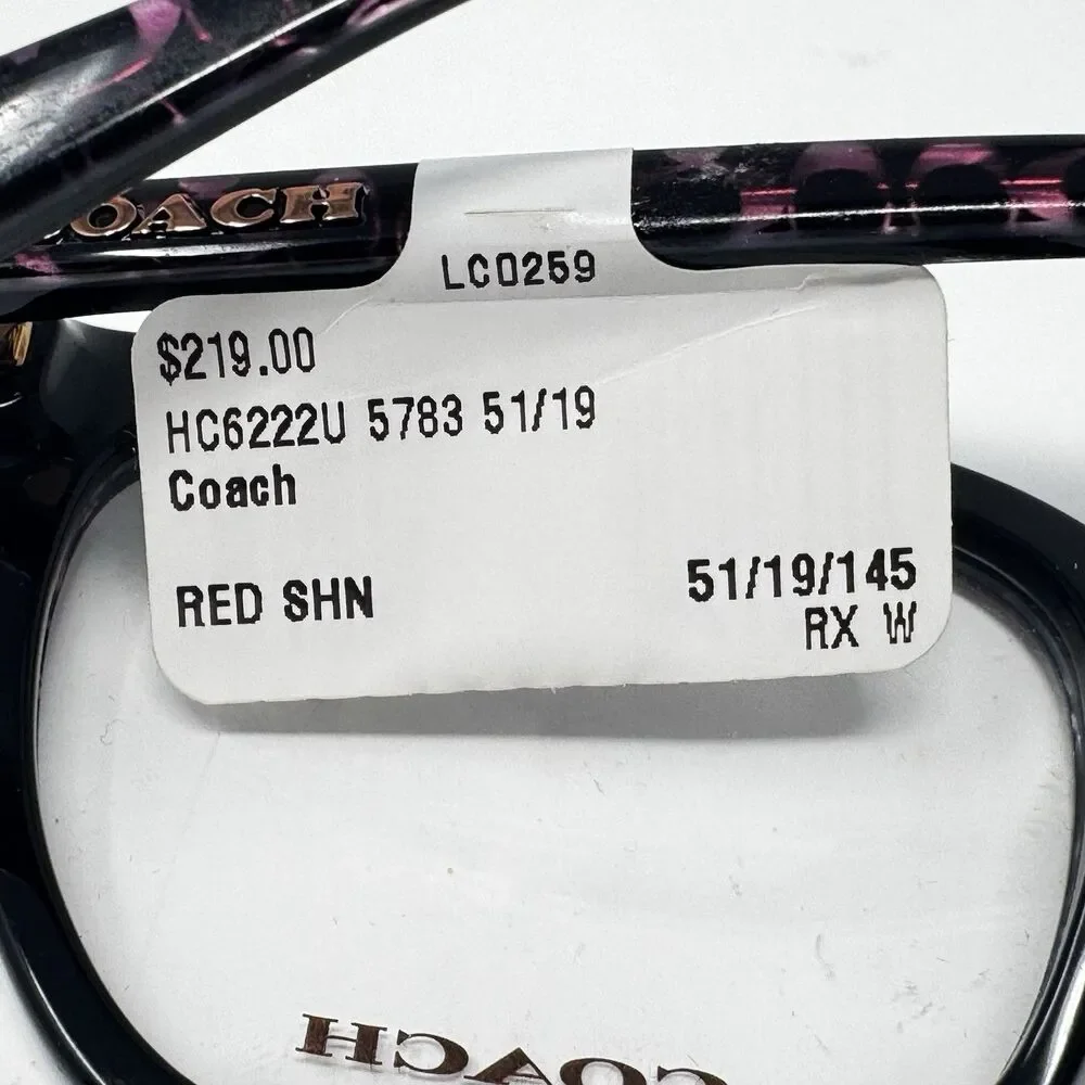 Coach HC6222U 5783 Ruby Pearl Signature C Eyeglass Frames 51-19-145 New